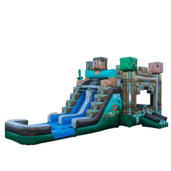 Minecraft Bounce House with Slide Combo
